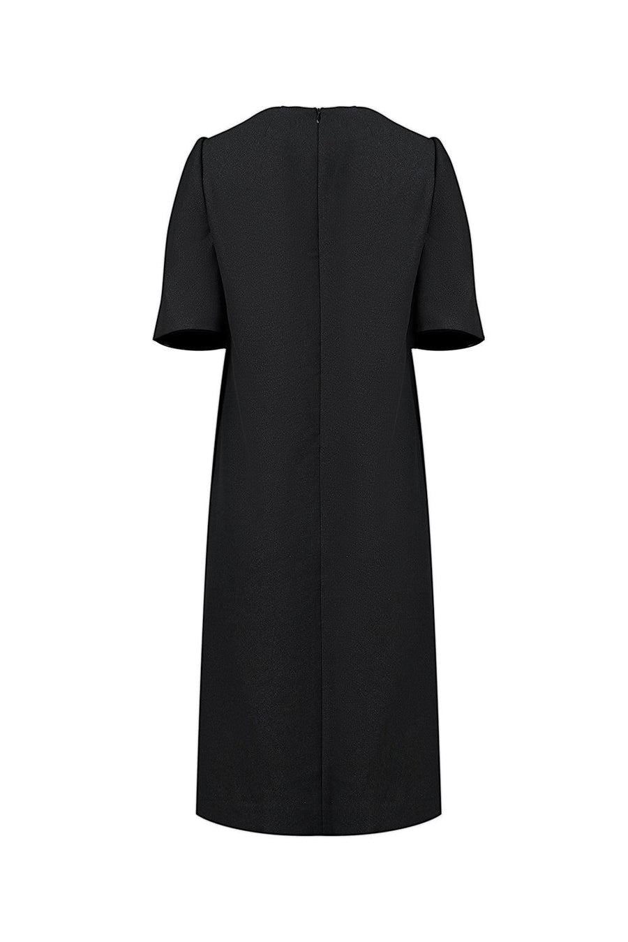 Teresa Trapezoid Flare Sleeved Gabardine Midi Dress Midi Dress CHANCOS