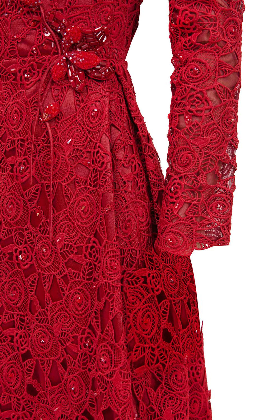 Starlit A-line Square Neck Lace Midi Dress Midi Dress IVY moda
