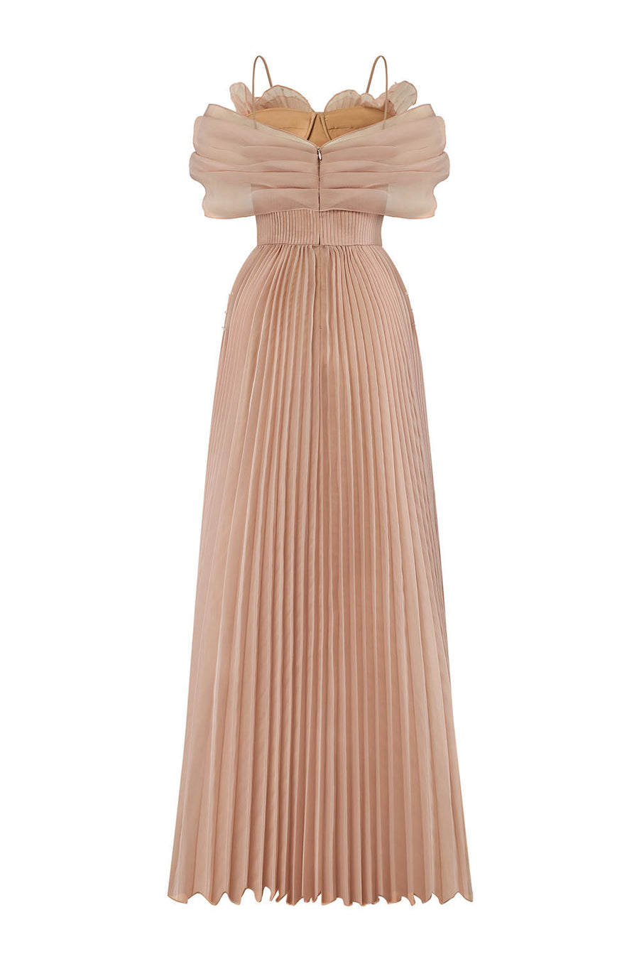 Lustre Fit and Flare Pleated Organza Floor Length Dress Gown Dress Calista de Minh Thanh