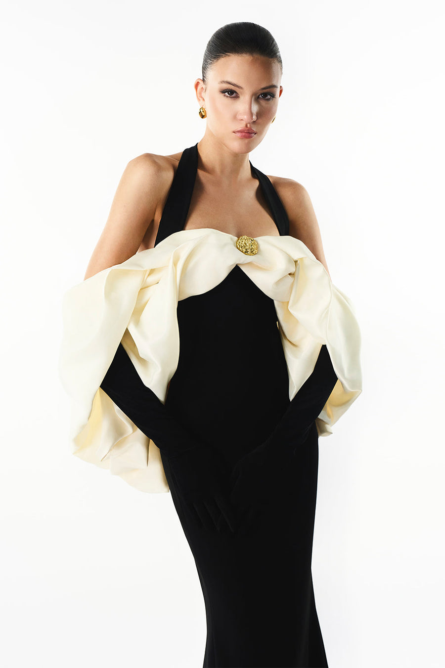 Divora Halter Draped Maxi Dress 2