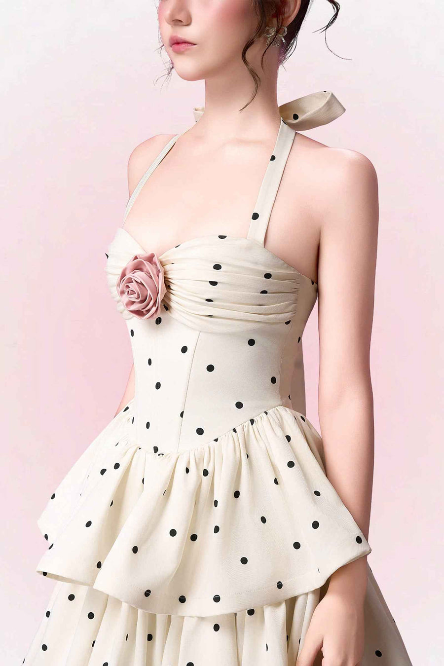 Hazel Halter Applique Midi Dress
