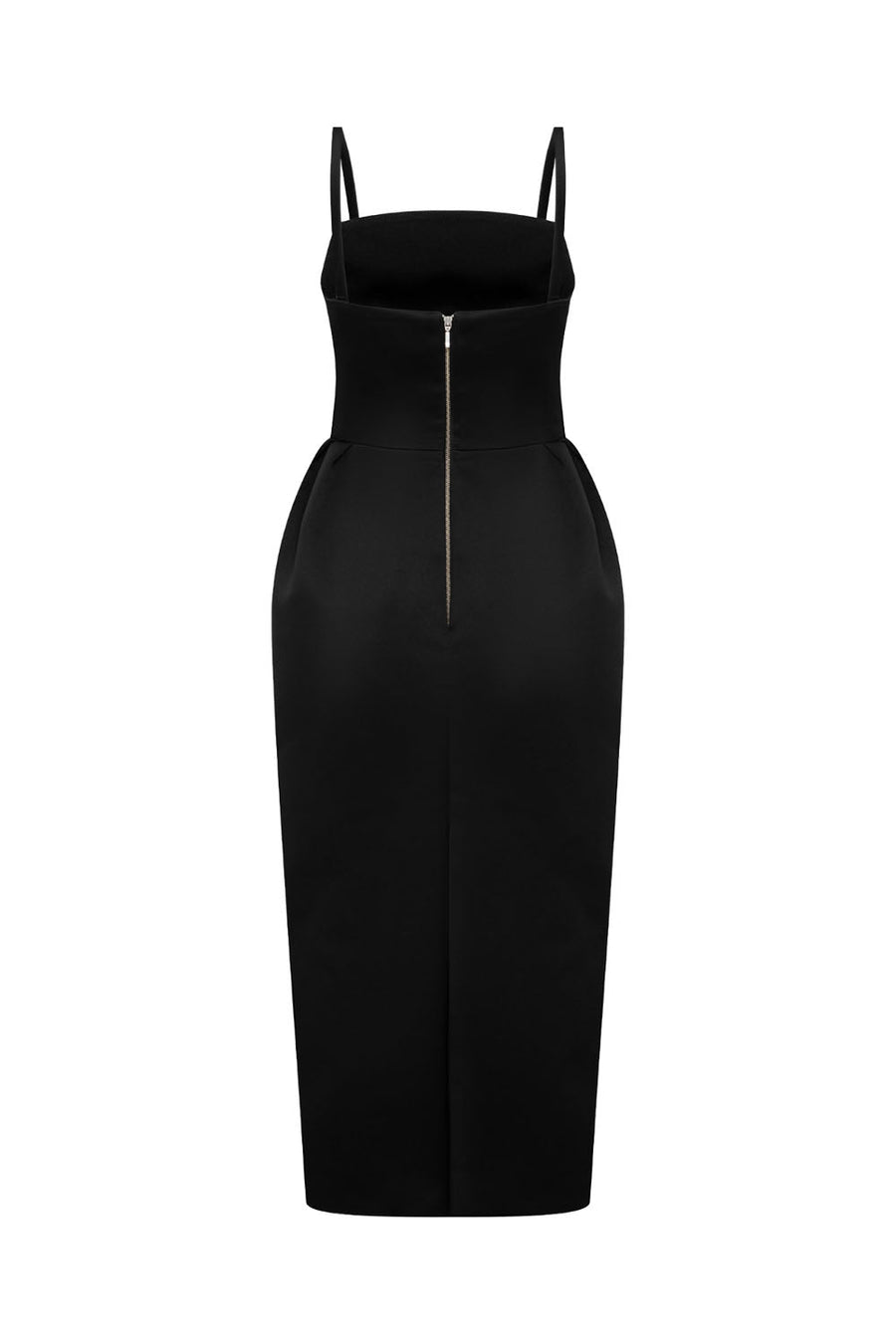 Beaded Pegged Flower Applique Taffeta Midi Dress Midi Dress CHYMEOCHY