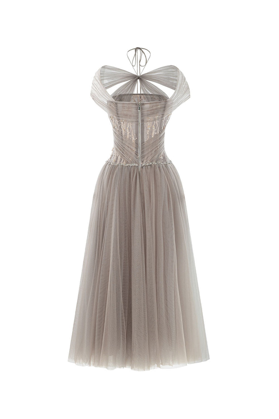 Sparkle A-line Corset Waist Tulle Ankle Length Dress Maxi Dress LINH PHUNG
