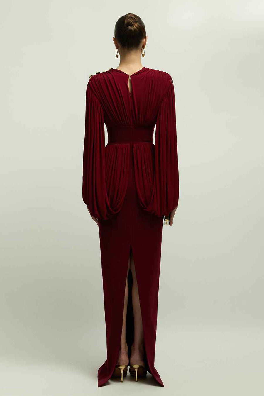 Lioran Sheath Draped Maxi Dress