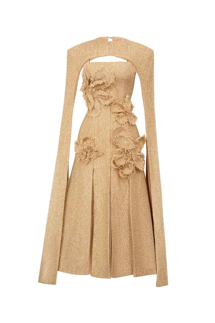 Damari Cape Flower Applique Polyester Midi Set