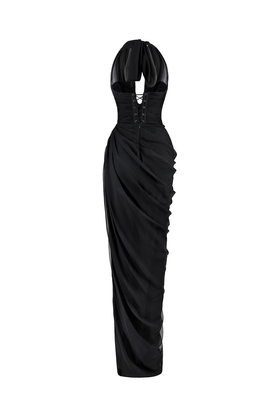 Arielle Slit Plunge Neck Chiffon Long Length Dress Maxi Dress CEM