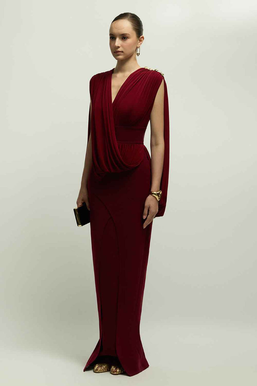Lioran Sheath Draped Maxi Dress
