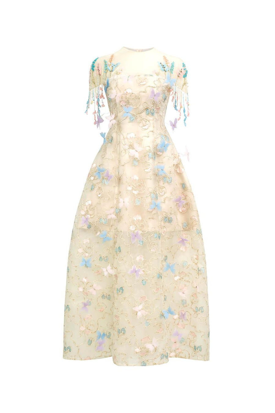 Vivienne A-line Floral Polyester Midi Dress 1