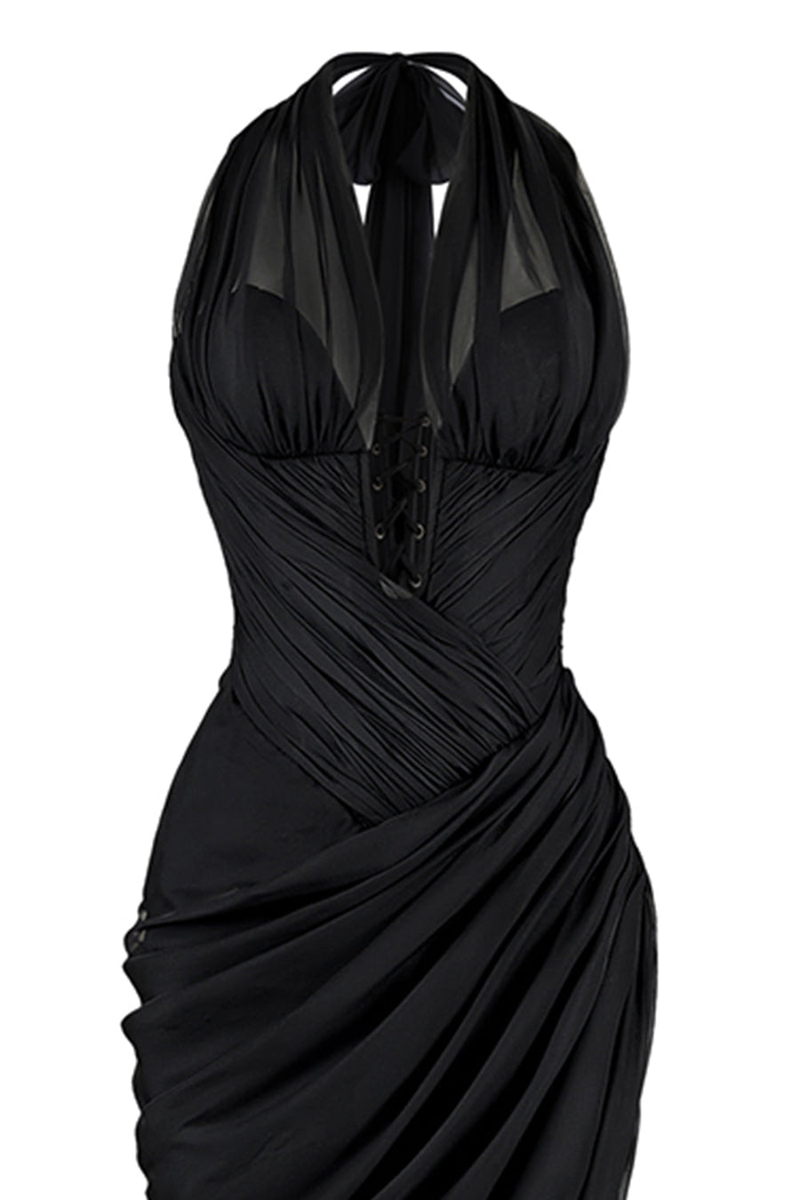 Arielle Slit Plunge Neck Chiffon Long Length Dress Maxi Dress CEM