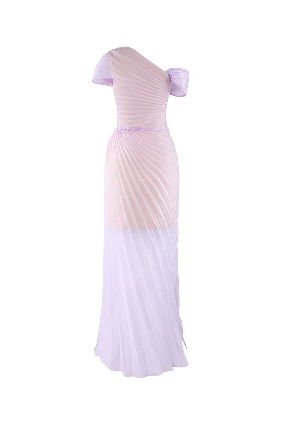 Virelle Pleated Asymmetric Neck Organza Floor Length Dress Gown Dress Calista de Minh Thanh