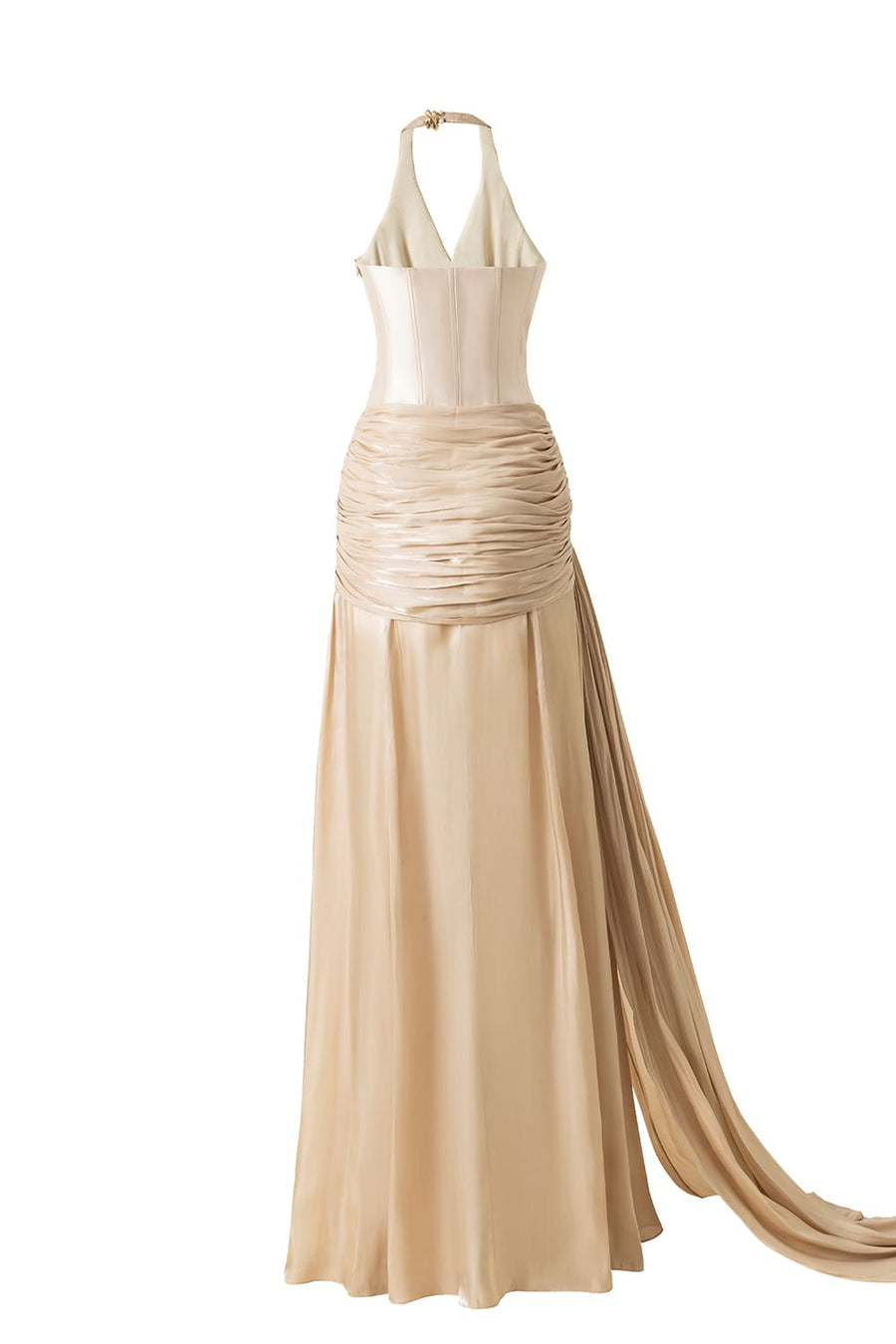 Capucine Sarong Corset Waist Silk Blend Floor Length Dress 4