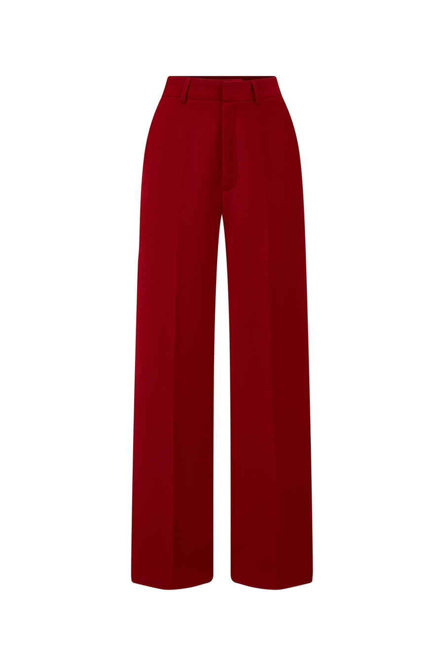 Violeta Straight Ribbed Poly Silk Floor Length Pants 1
