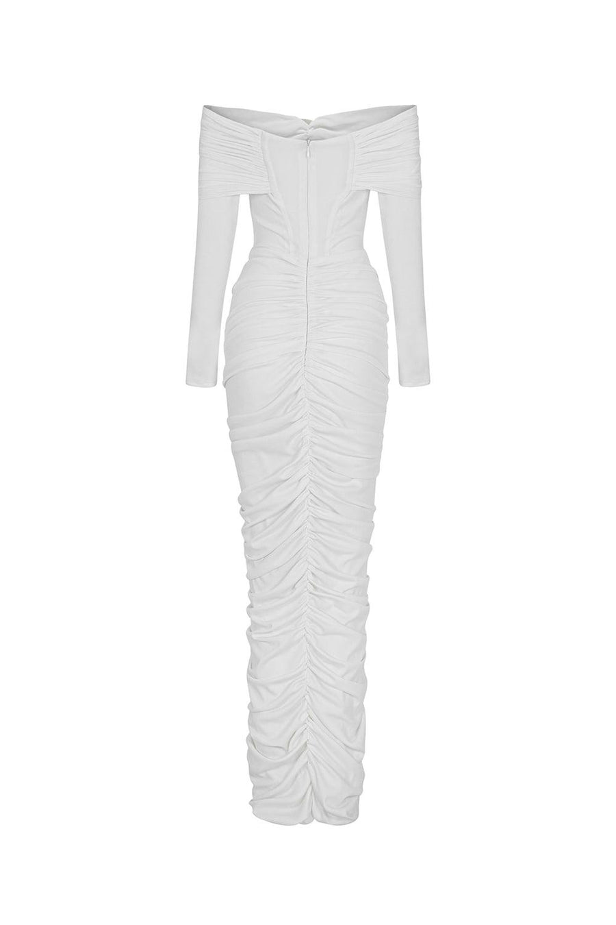 Gabrielle Gathered Extended Flap Cotton Jersey Ankle Length Dress Maxi Dress LaLING