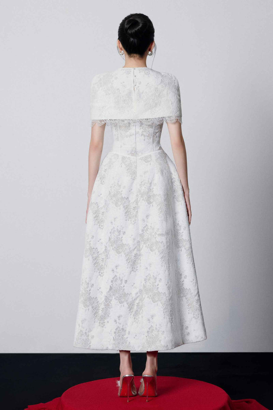 Tina Cape Sleeve Lace Maxi Dress
