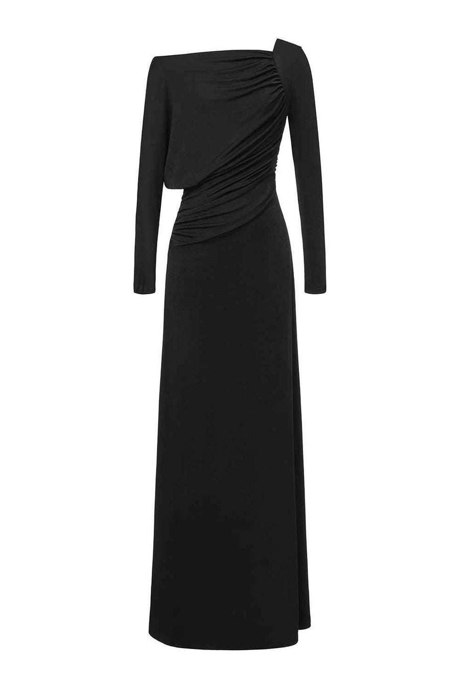 Daphne A-line Gathered Spandex Floor Length Dress Maxi Dress Eegen Studio
