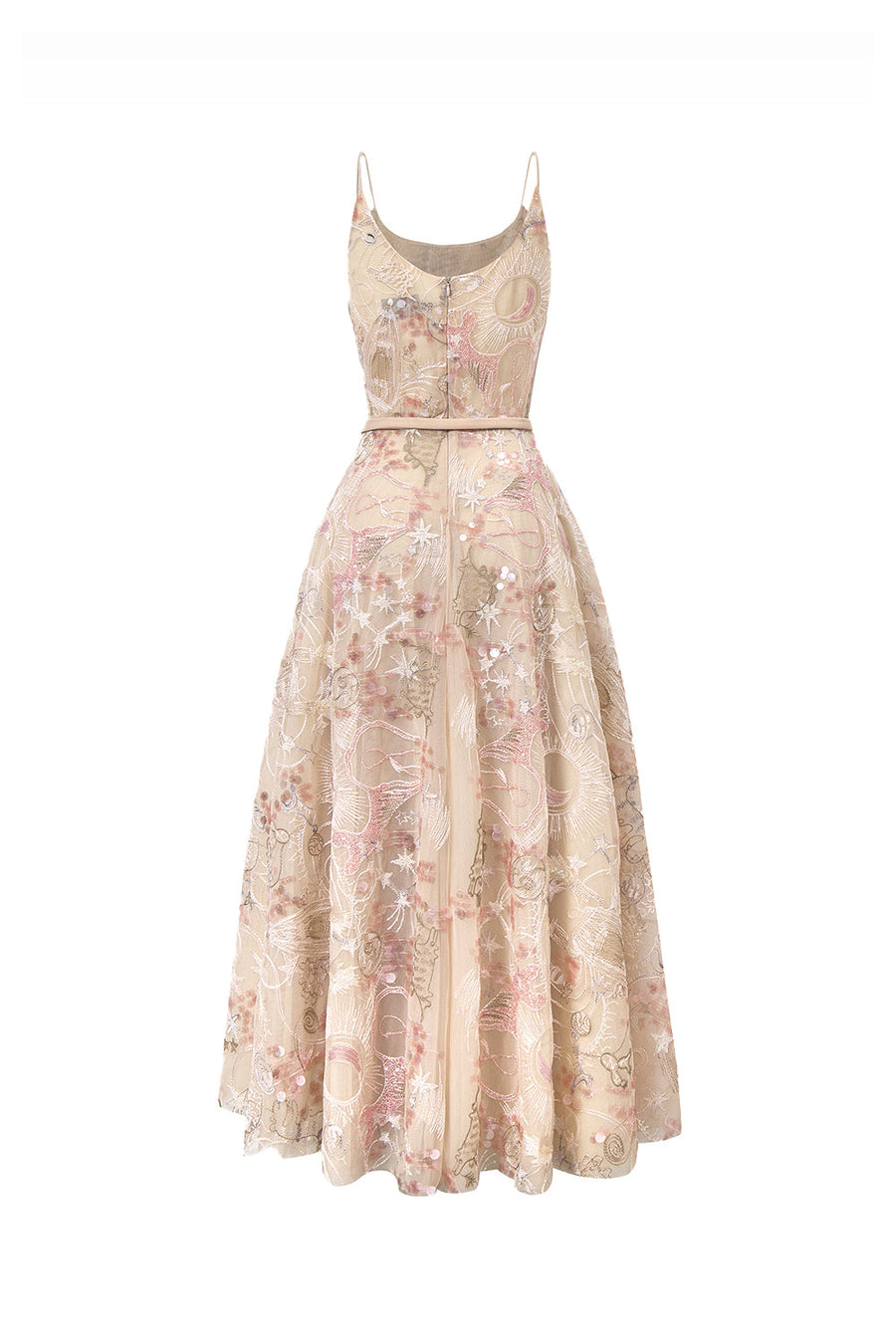 Tidal Whisper A-line Spaghetti Strap Embroidered Lace Maxi Dress Maxi Dress CHYMEOCHY