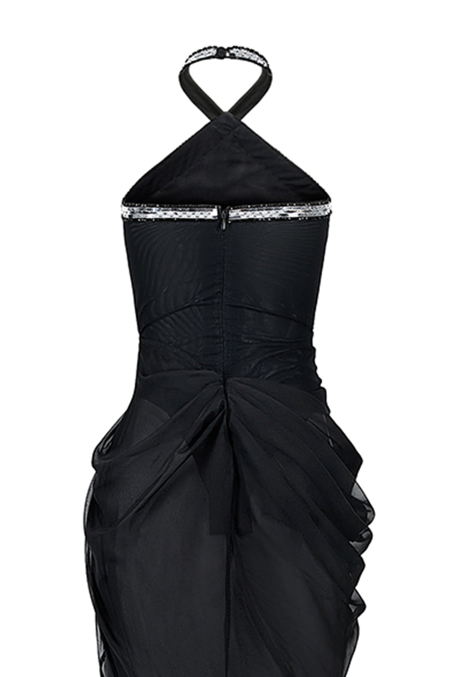Willa Slit Halter Neck Chiffon Extra Long Length Dress Gown Dress CEM