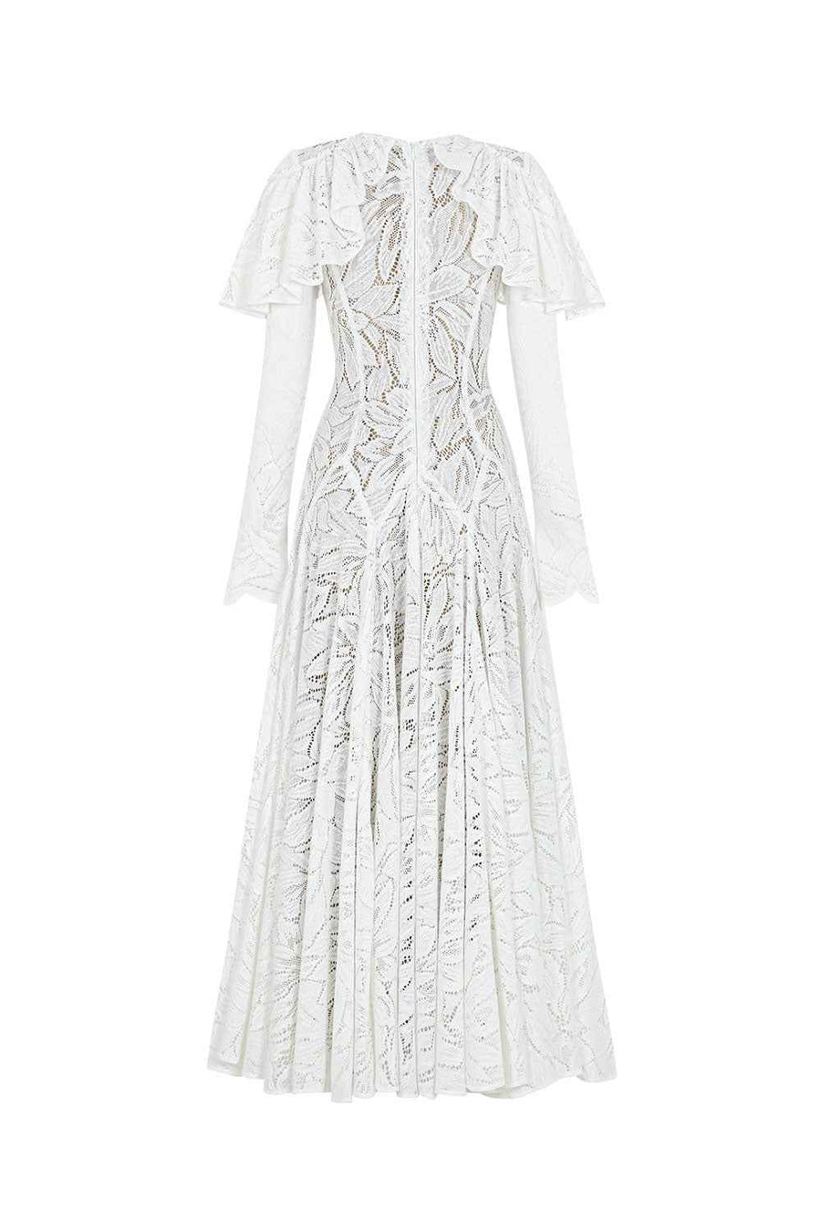 Lavina A-line Ruffle Sleeved Lace Ankle Length Dress Maxi Dress LaLING