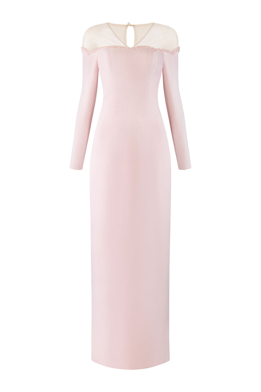 Novella Pencil Illusion Neck Polyester Ankle Length Dress Maxi Dress Calista de Minh Thanh