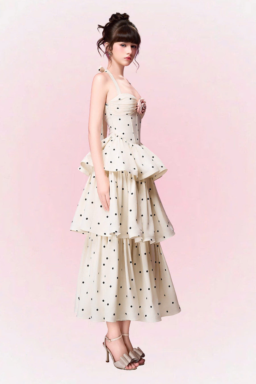 Hazel Halter Applique Midi Dress 5