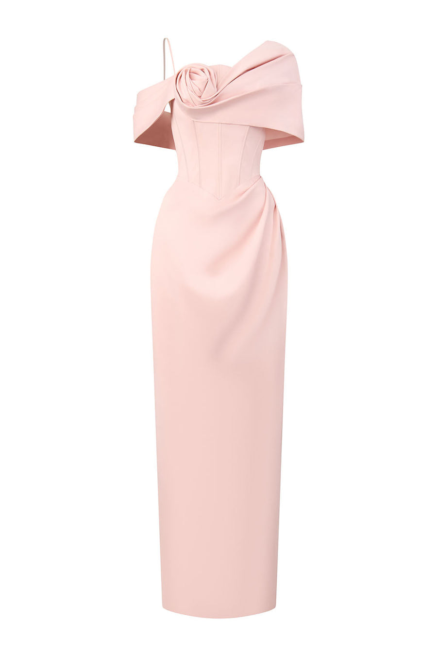 Elara Sheath Asymmetric Shoulder Taffeta Ankle Length Dress Maxi Dress Calista de Minh Thanh