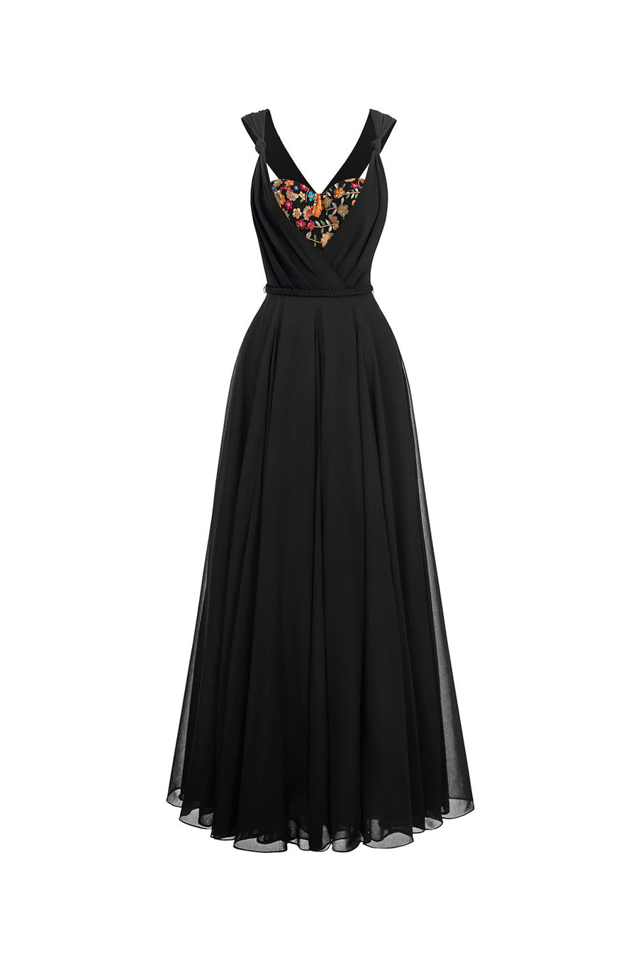 Ophelia A-line Semi-Heart Neck Chiffon Floor Length Dress 1