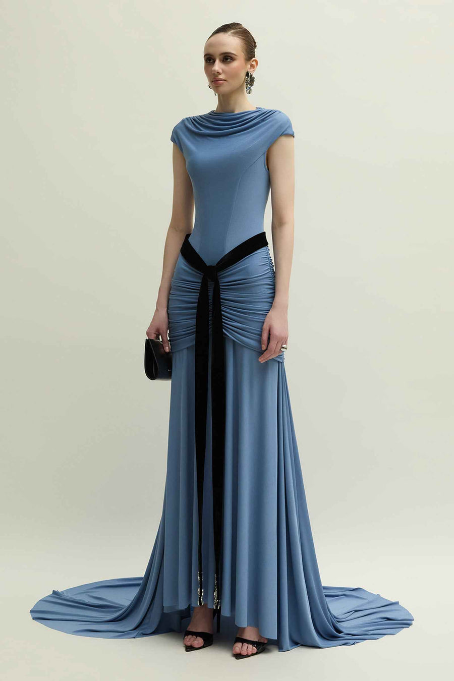 Primrose Cowl Gathering Maxi Dress