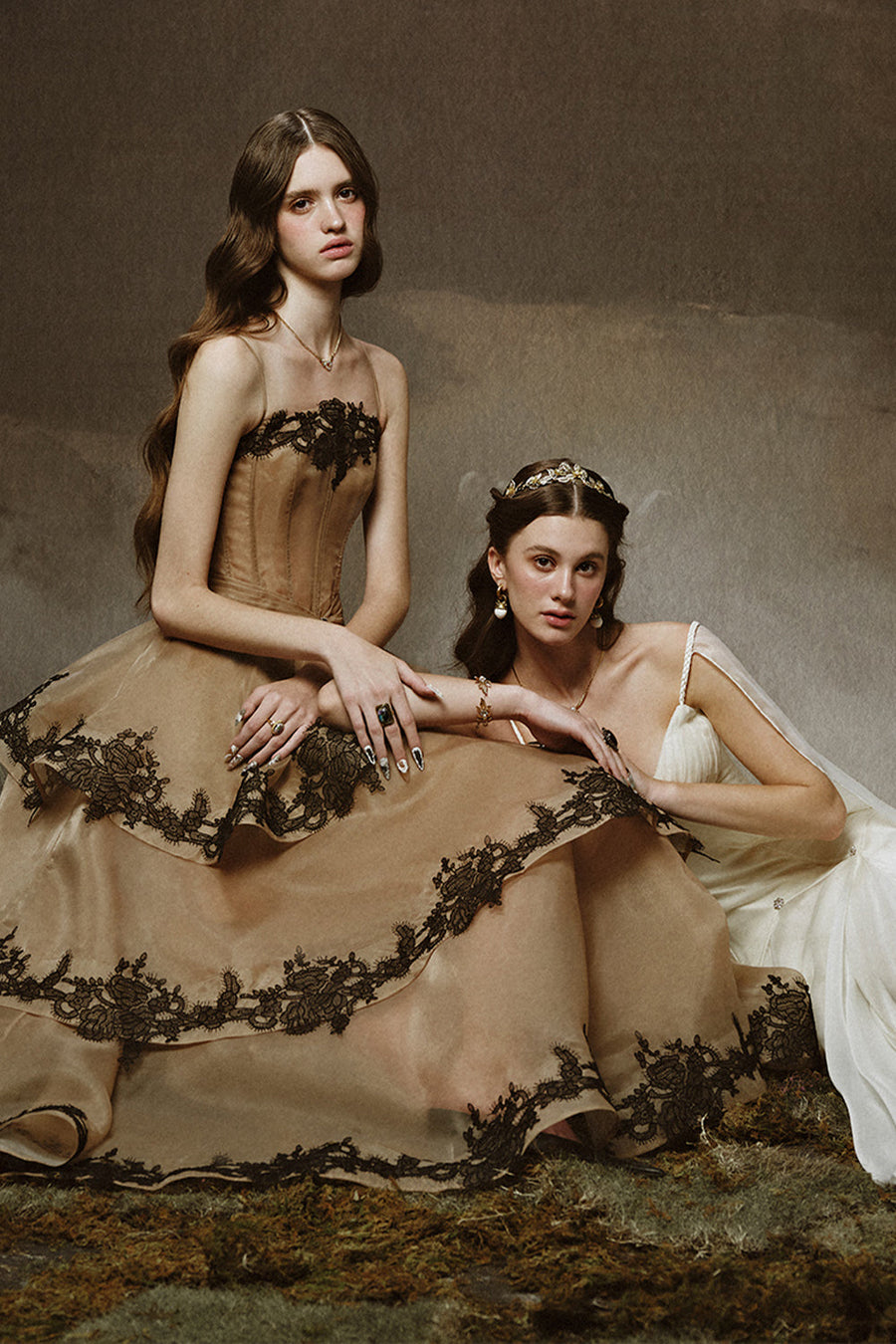 Thalia A-line Cape Sleeved Chiffon Floor Length Dress Gown Dress LINH PHUNG