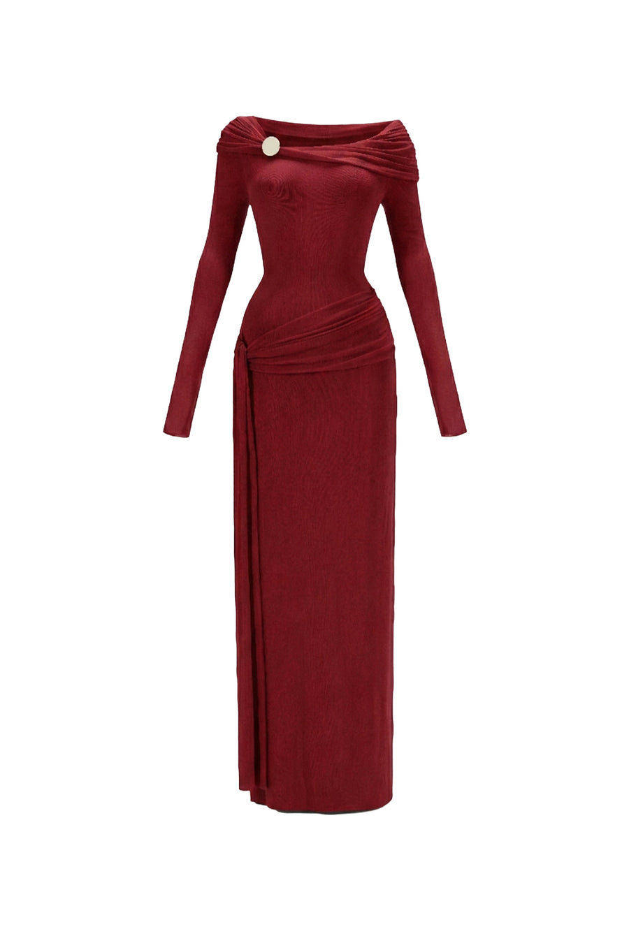 Dandelion Sheath Long Sleeved Elastic Cotton Floor Length Dress 11