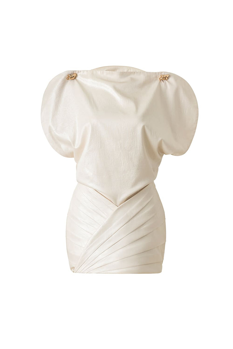Demure Bodycon Boat Neck Poly Silk Mini Dress 1