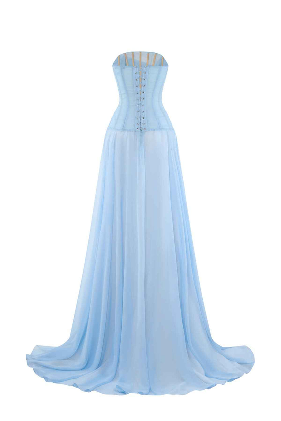 Vespara A-line See-Through Chiffon Floor Length Dress