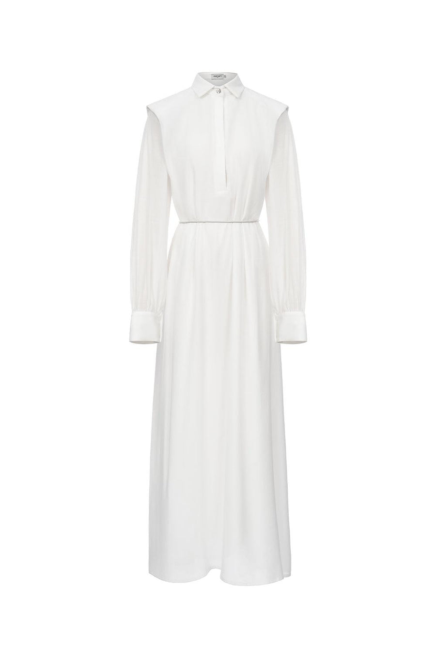 Ophelia Peplum Cuff Sleeved Crinkle Chiffon Ankle Length Dress Maxi Dress Eegen Studio
