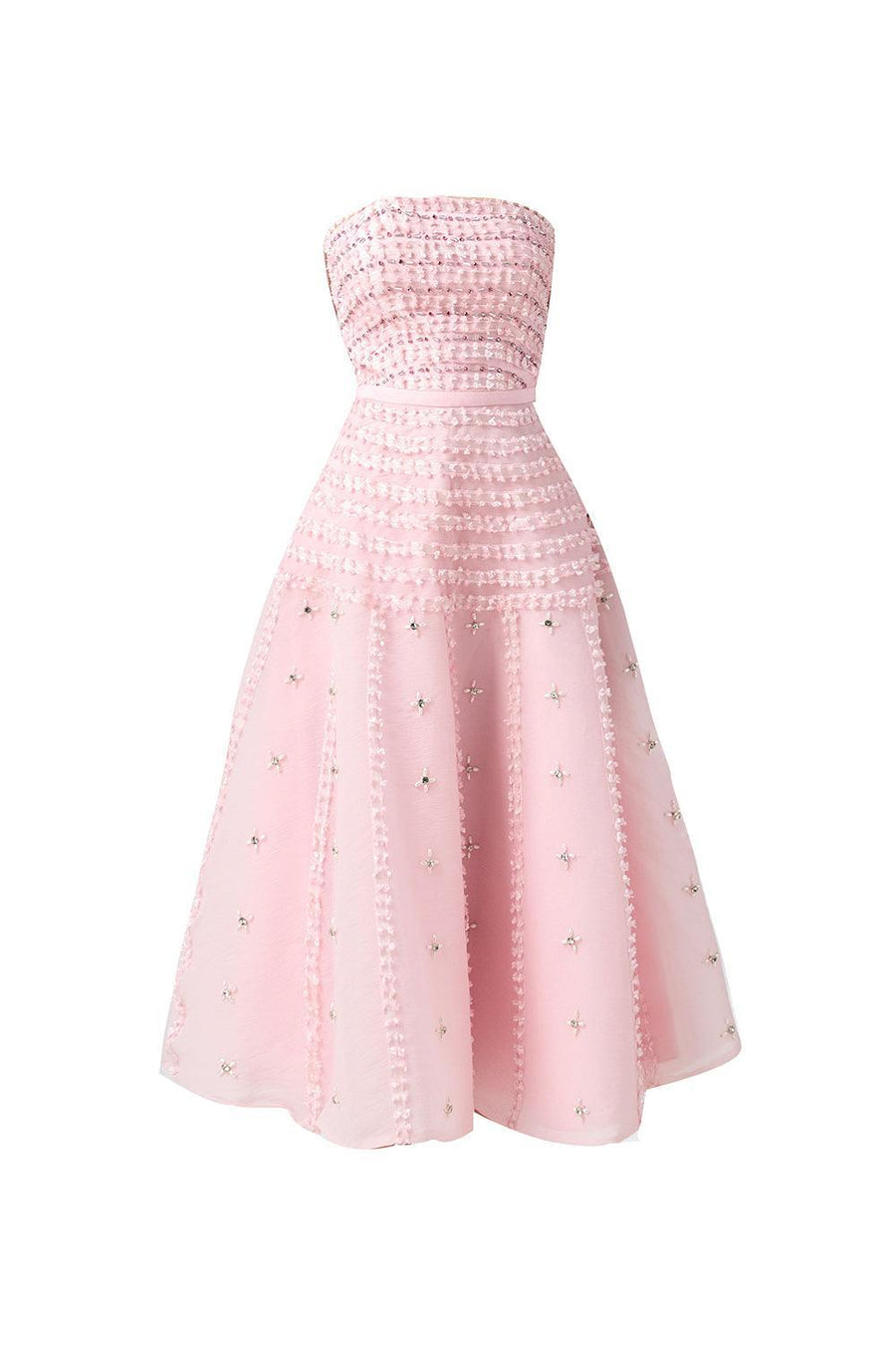 Terry Strapless Stone Organza Midi Dress 1