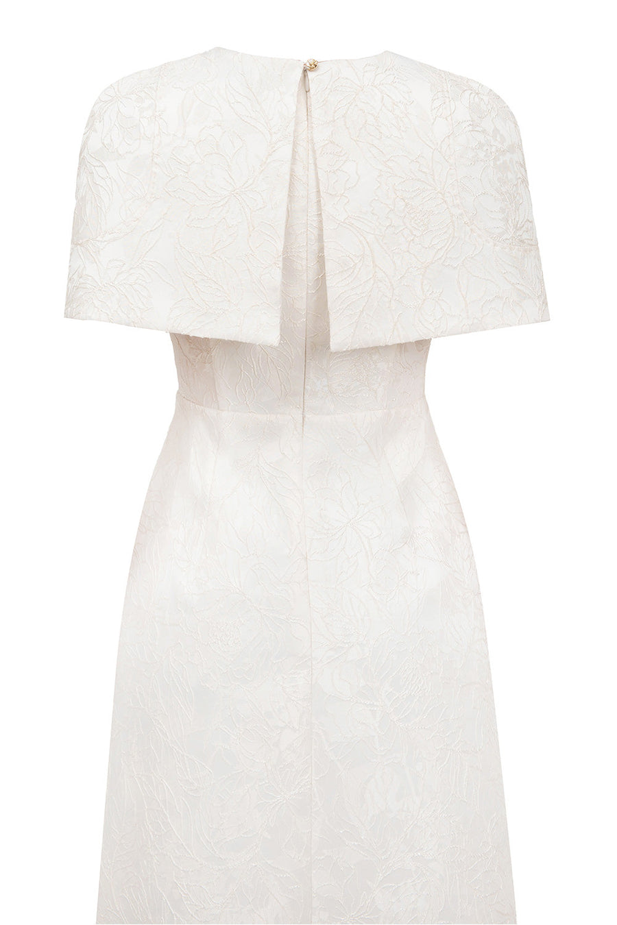 Sophia A-line Cape Shoulder Jacquard Calf Length Dress Midi Dress IVY moda