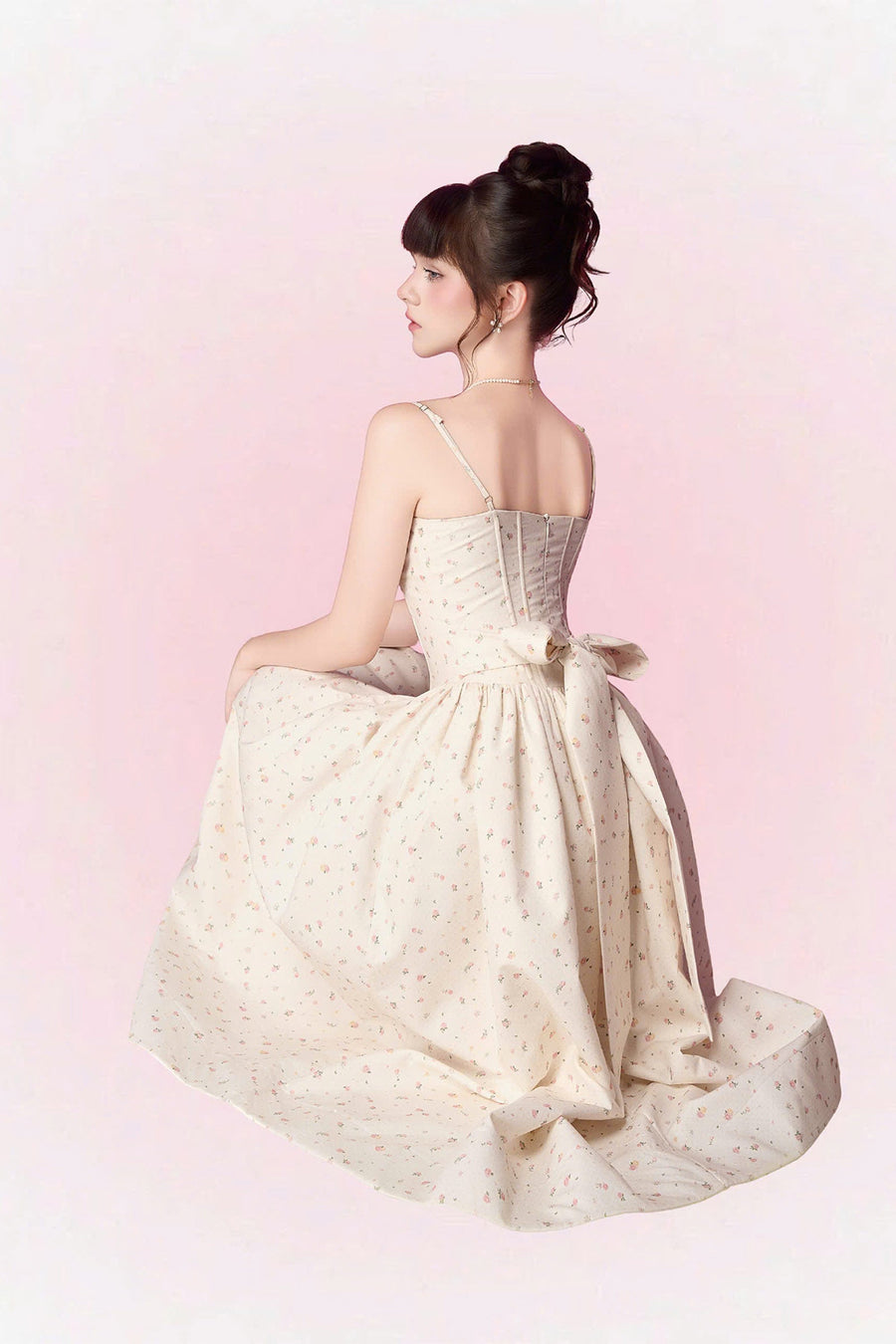 Kiera Sweetheart Gathering Midi Dress 6