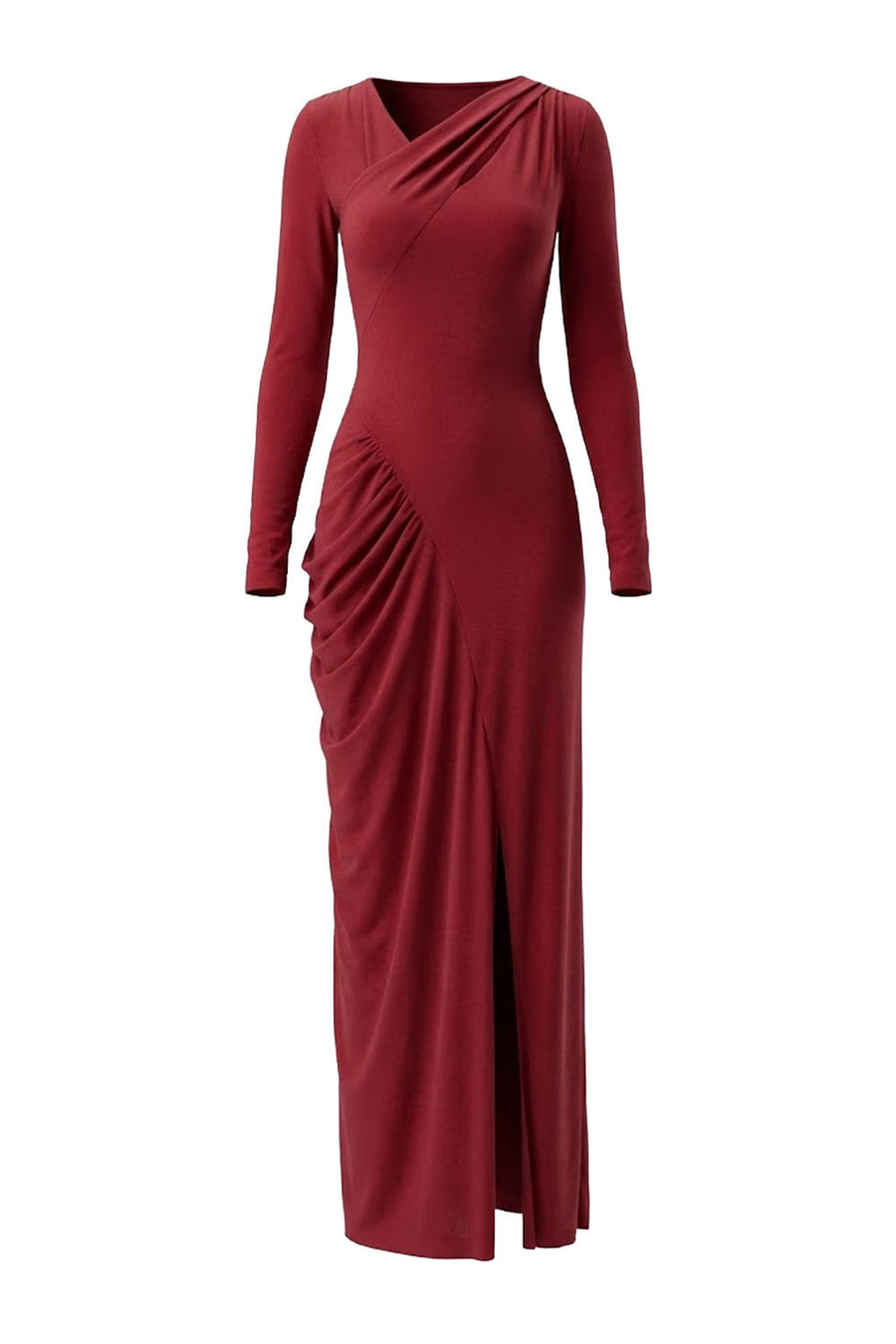 Verlarune Sheath Asymmetric Neck Elastic Cotton Maxi Dress 5