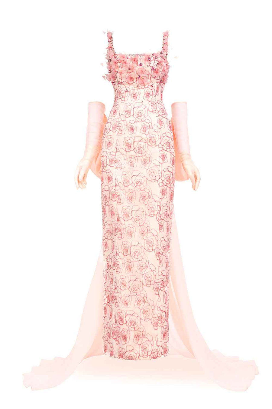 Elyse Sheath Extended Flap Polyester Maxi Dress