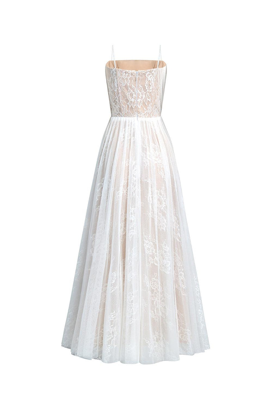 Lunaria A-line Spaghetti Strap Mesh Lace Ankle Length Dress Midi Dress Calista de Minh Thanh