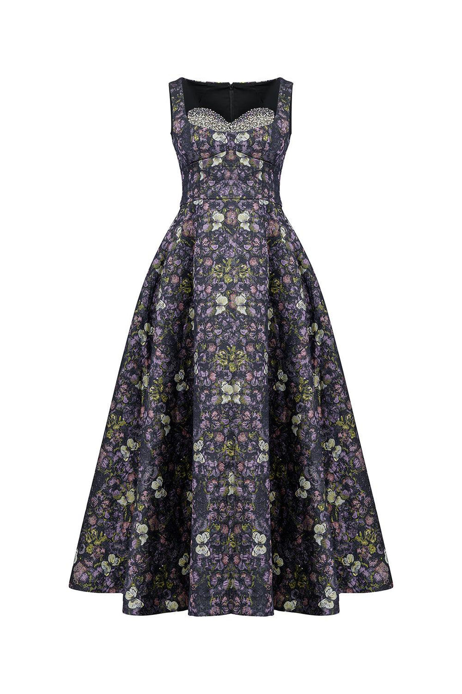 Asia Fit and Flare Sleeveless Jacquard Ankle Length Dress Gown Dress CHANCOS
