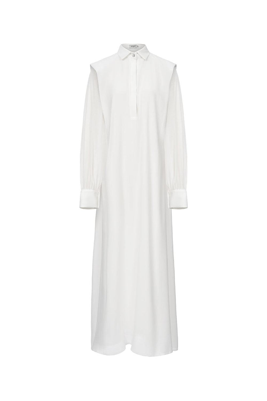 Ophelia Peplum Cuff Sleeved Crinkle Chiffon Ankle Length Dress Maxi Dress Eegen Studio