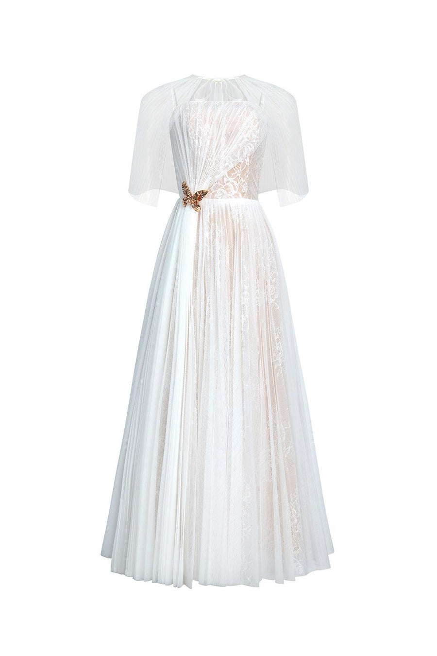 Lunaria A-line Spaghetti Strap Mesh Lace Ankle Length Dress Midi Dress Calista de Minh Thanh