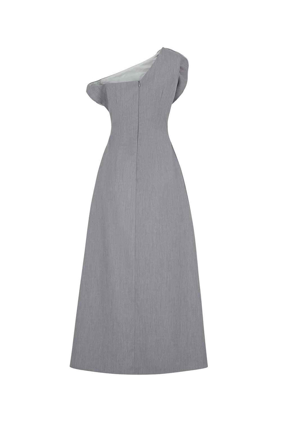 Anastasia A-line Diagonal Neck Chino Ankle Length Dress Maxi Dress LaLING