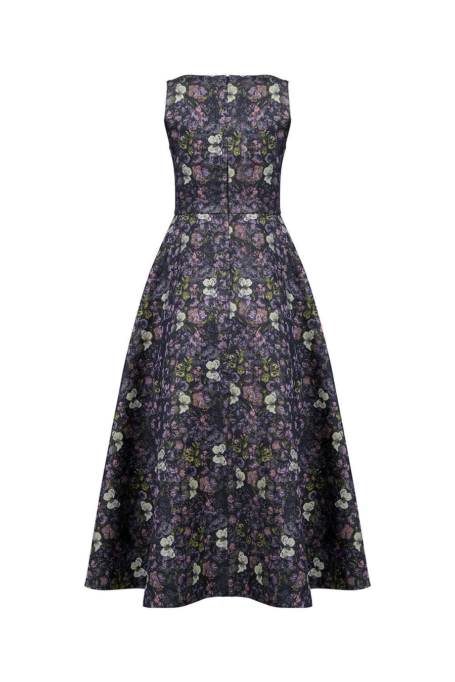 Asia Fit and Flare Sleeveless Jacquard Ankle Length Dress Gown Dress CHANCOS