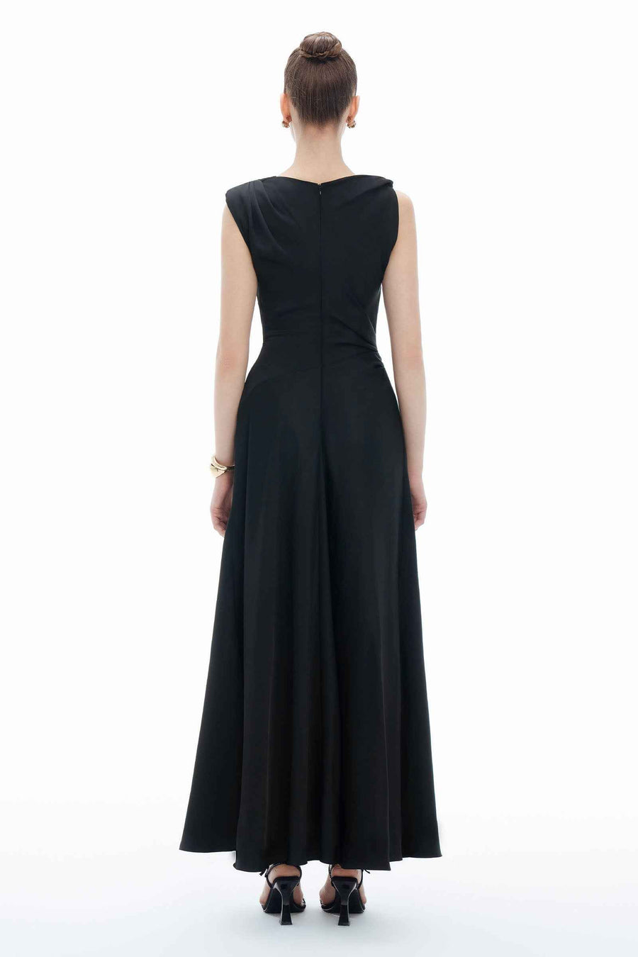 Twisted Asymmetric Neck Maxi Dress