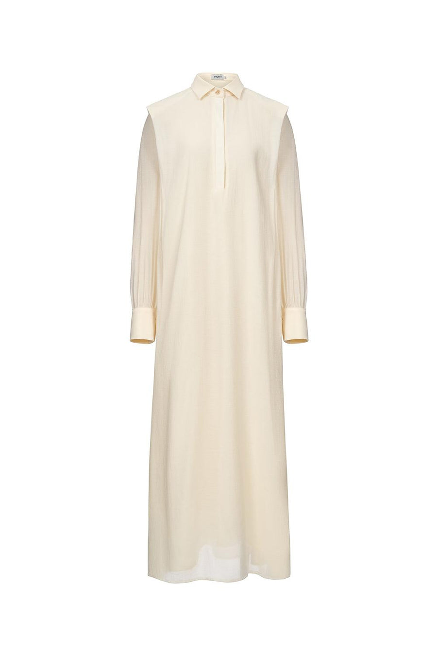Ophelia Peplum Cuff Sleeved Crinkle Chiffon Ankle Length Dress Maxi Dress Eegen Studio