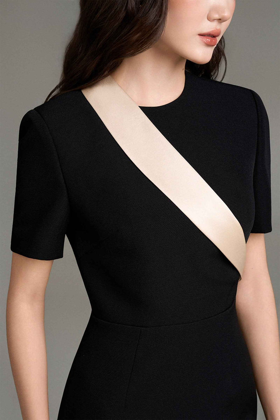 Velour Round Neck Midi Dress