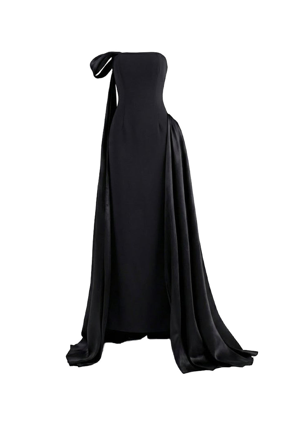 Aura Asymmetric Off-Shoulder Cotton Spandex Floor Length Dress 6