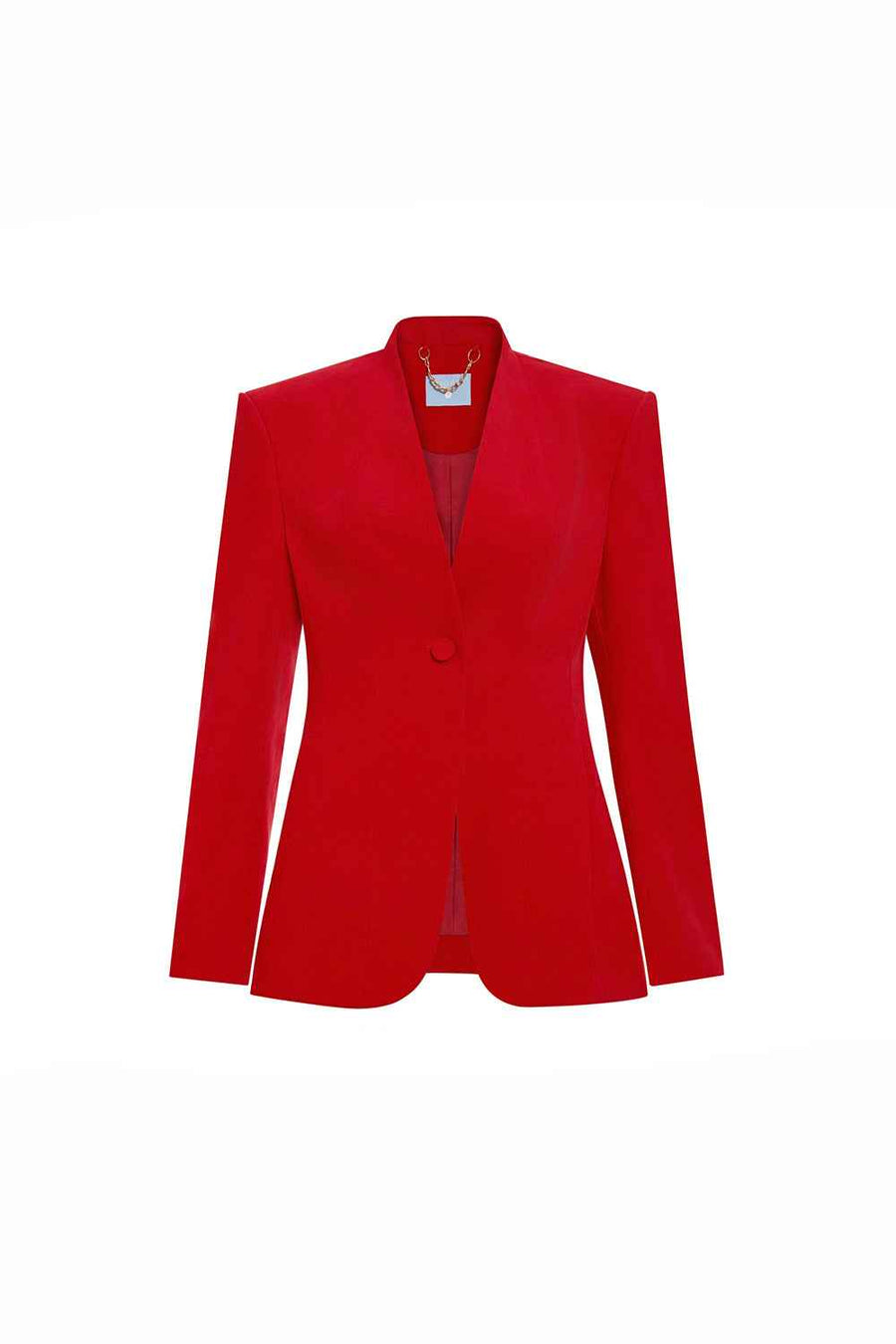 Matilda Structured Square Shoulder Velvet Blazer