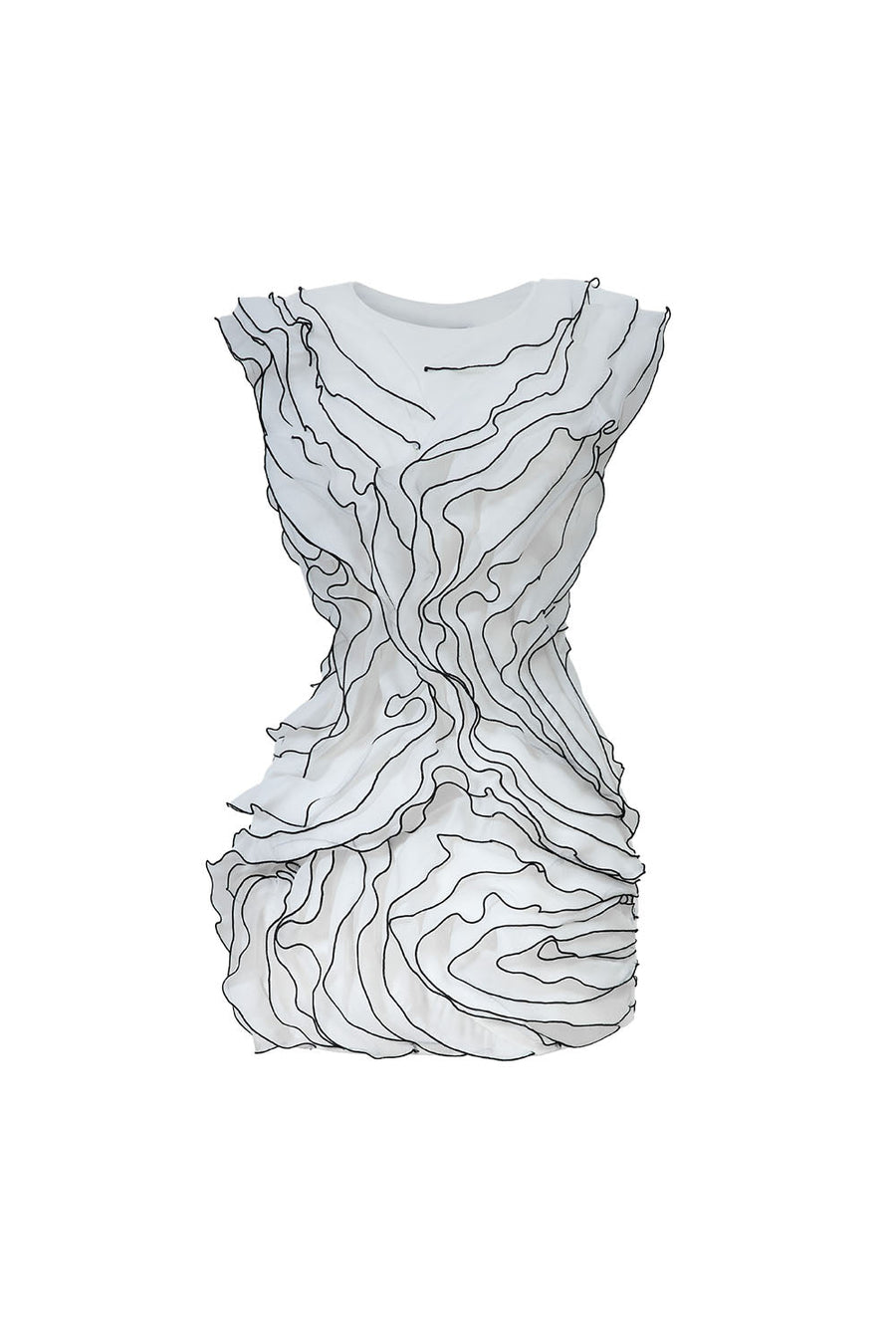 La'Giglio Sheath Pleated Voile Mini Dress Mini Dress CHYMEOCHY