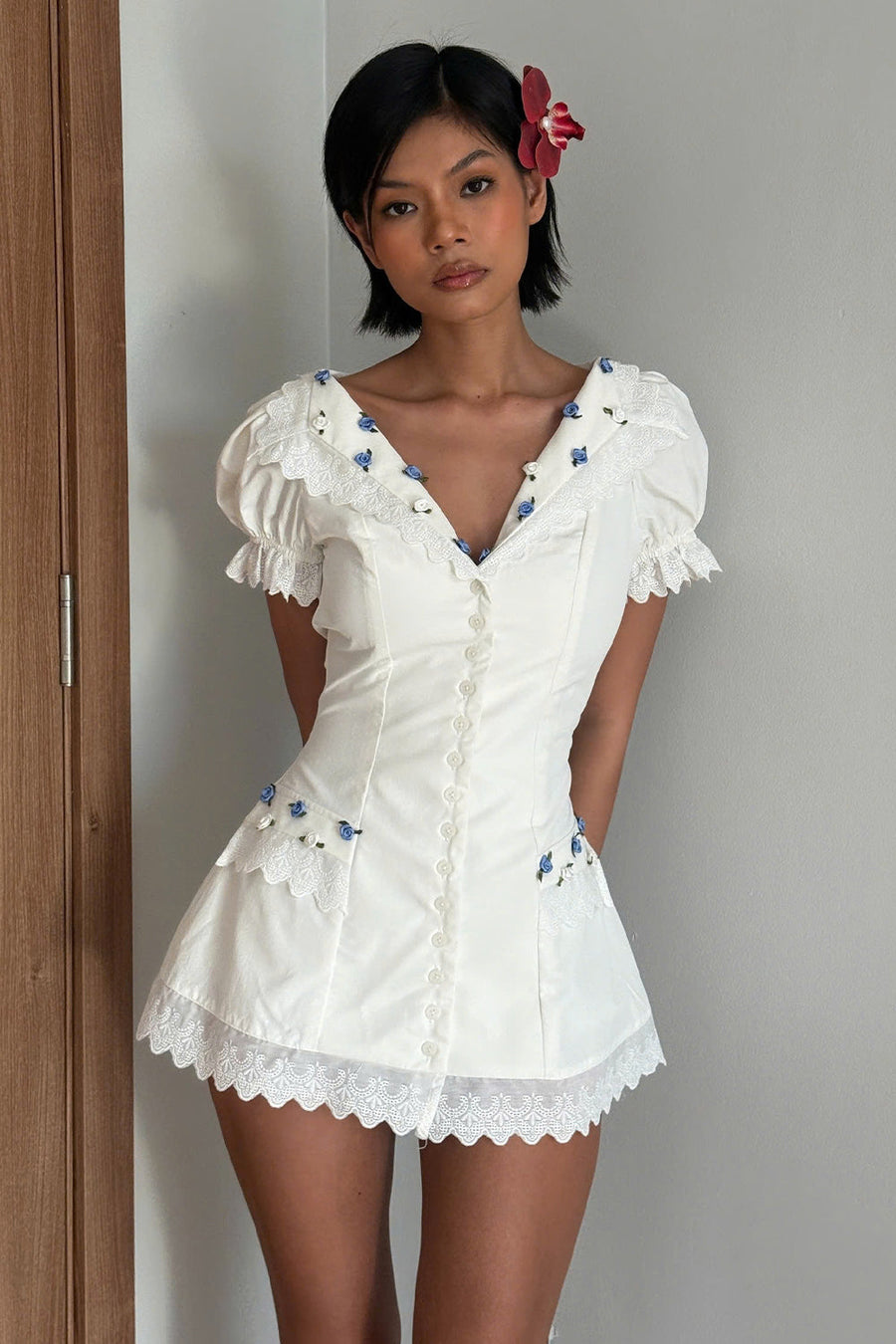 Iris V-Neck Mini Dress 2